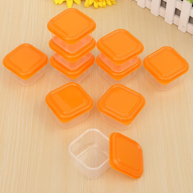 10Pcs/Set Mini Storage Box Plastic Container Baby Weaning Feeding Food Freezer Kitchen Box