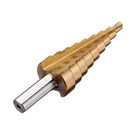 Drillpro 4pcs 4-12/20/32mm HSS Titanium Step Cone Drill Bit with Automatic Center Pin Punch
