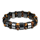 Simple Style Black Magnet Stone Chain Tiger's Eye Beads Health Care Bracelet for Men Women