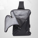USB Anti Theft Crossbody Bag Men Chest Bag Waterproof Detachable Shoulder Bag for Camping Travel