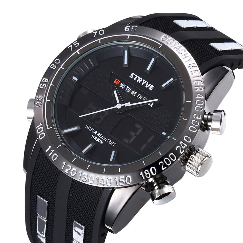 STRYVE S8005 Dual Display Digital Watch Fashion Chronograph Luminous Stopwatch Outdoor Watch