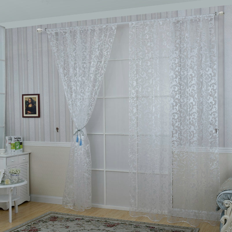 Honana WX-C9 1x2m Fashion European Style Voile Door Window Curtain Room Divider Sheer Curtain Home Decor