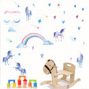 Unicorn Rainbow Cloud Star Heart Wall Decal Removable Sticker Kids Nursery Decor