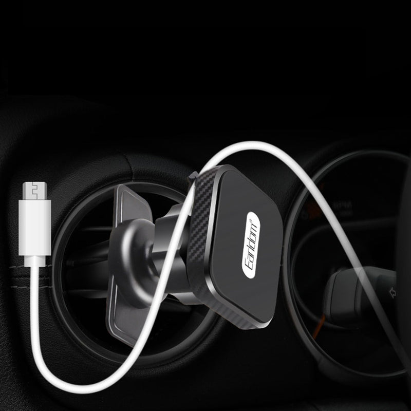 Earldom Universal Magnetic 360 Degree Rotation with Cable Clip Air Vent Car-Mount Phone Holder For 4.0-7.0 Inch Smart Phone