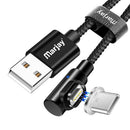 Marjay 3A Micro USB Type C LED Light Fast Charging Elbow Data Cable For Huawei P30 Pro Mate 30 Xiaomi 9 Pro Redmi 7A Redmi 6Pro OUKITEL Y4800