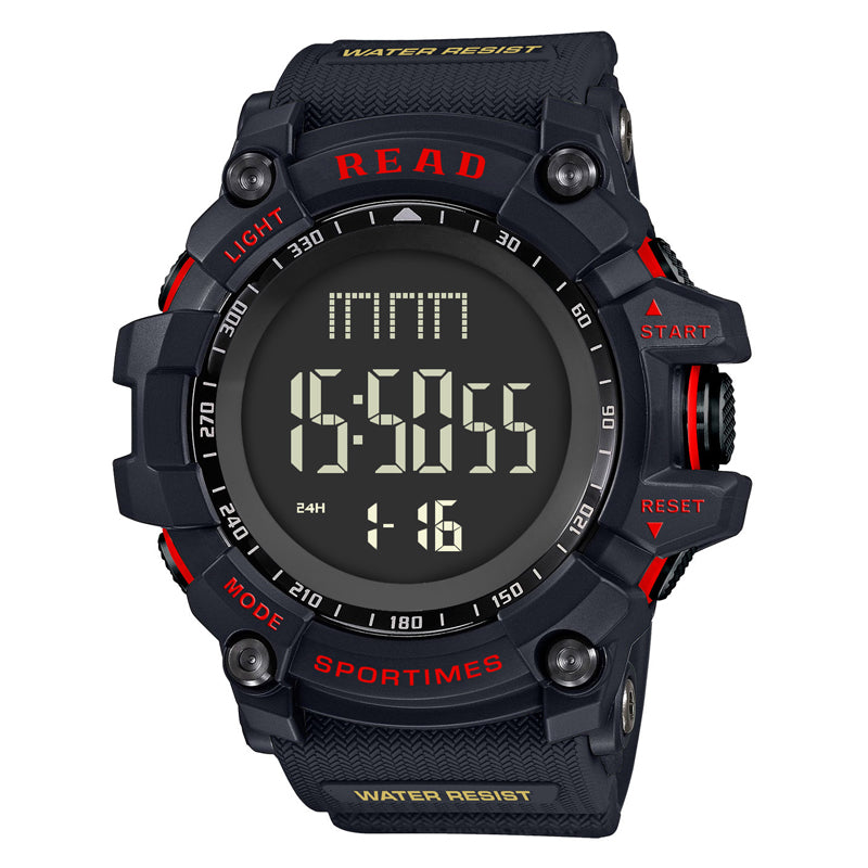 READ R90002 Digital Watch Multifunction Luminous Display Fashion Stopwatch Double Time Alarm Watch
