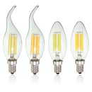 E14 6W Pure White Warm White COB Edison Filament Candle Light Bulb AC110V