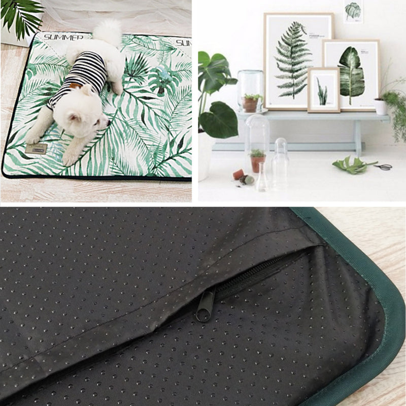 Dog Cooling Mat Pet Cat Chilly Breathable Non-Skid Summer Cool Bed Pad Cushion Pet Carpet