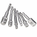 6pcs 1/4 Inch Hex Shank Magnetic Nut Driver Set Square Drive Socket Adaptor