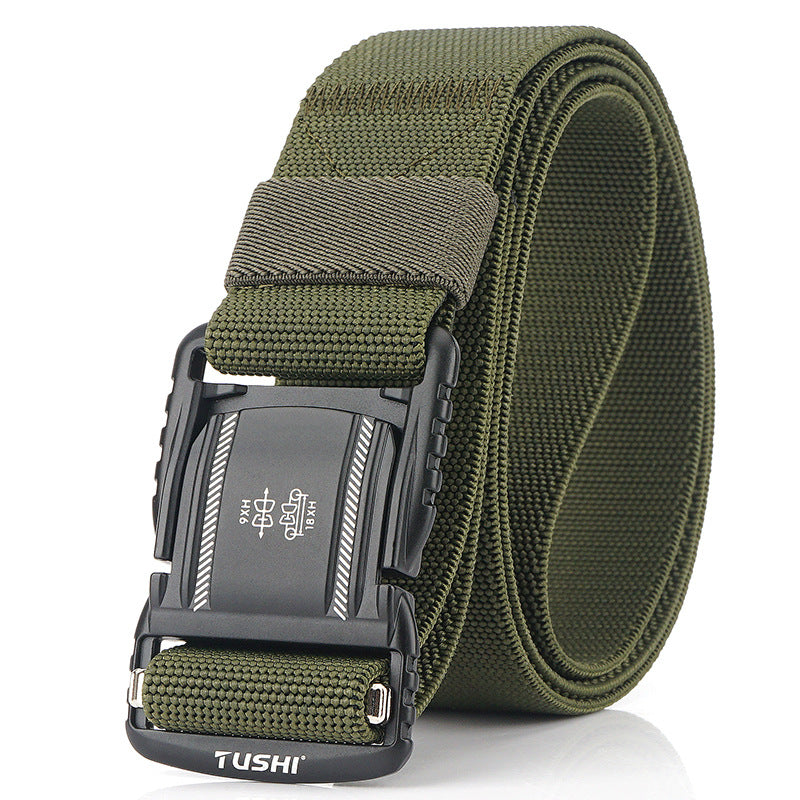 TUSHI 125cmx3.8cm Men Tactical Belt Outdoor Zinc Alloy Quick Release Buckle Casual Belts Waist Belts