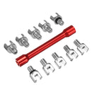 Red Motorcycle Spoke Wrench & 10 Pcs Hardened Tips 5.0~6.8 For Most Motorbikes