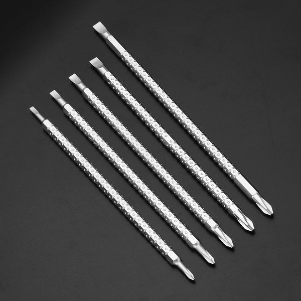 JERXUN JX-0151 180mm Strong Magnetic Phillips Slotted Screwdriver Bit Double Head Extended Drill Bit