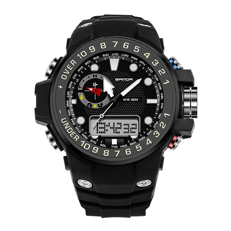 SANDA 399 Dual Display Digital Watch Calendar Luminous Display Alarm Clock Watch Outdoor Sport Watch