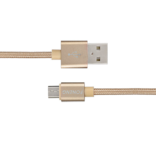 FONENG 1M Alloy Nylon Braid Micro USB Fast Charging Cable Date for Tablet Cell Phone