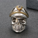 Cool Skull Head Adjustable Finger Ring Vintage Double Eagle Ring for Men
