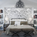 3D Silver Victorian Wall Sticker Damask Embossed Rolls Wallpaper Feature Living Room Background Decor