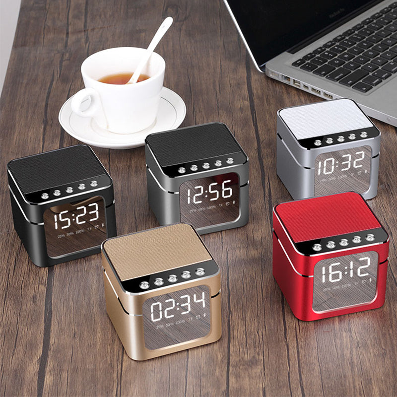 Bakeey Q5 Wireless bluetooth Speaker Digital Alarm Clock LED Display TF Card Handsfree Speaker