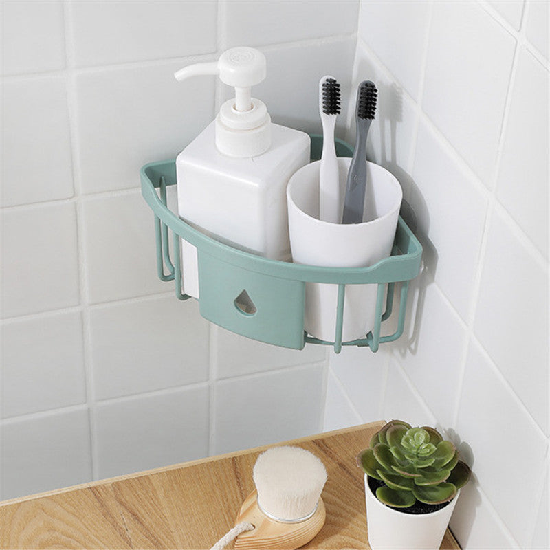 Bathroom Kitchen Triangle Corner Shelf Organizer Draining Storage Rack