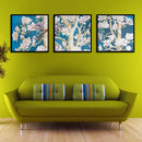 Miico Hand Painted Three Combination Decorative Paintings Oak flower Wall Art For Home Decoration