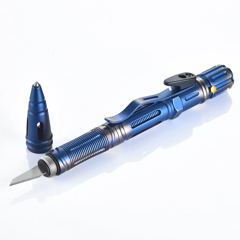 T05 7-in-1 Outdoor EDC Multi-functional Self Defensive Tactical Ballpoint Pen With Emergency LED Light Whistle Glass Breaker for Outdoor Survival