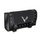 Black PU Leather Motorcycle Tool Bag Luggage Saddlebags Saddle Bag Universal For Harley