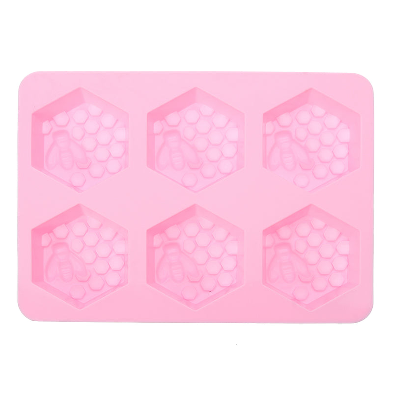 Silicone Mould 6 Hole Honey Bee Design Soap Clay Wax Mold For Handmade DIY Craft