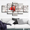 Loskii Spray Oil Paintings Canvas Five Combination Decorative Paintings  Wall Arts For Home Decorations