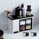 Kitchen Storage Rack Wall-mounted Cutlery Holder Towel Hanger Seasoning Storage Drawer Organizer
