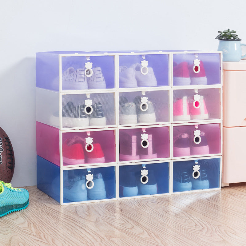 Bear-shaped Sliding Door Plastic Parts Storage Box