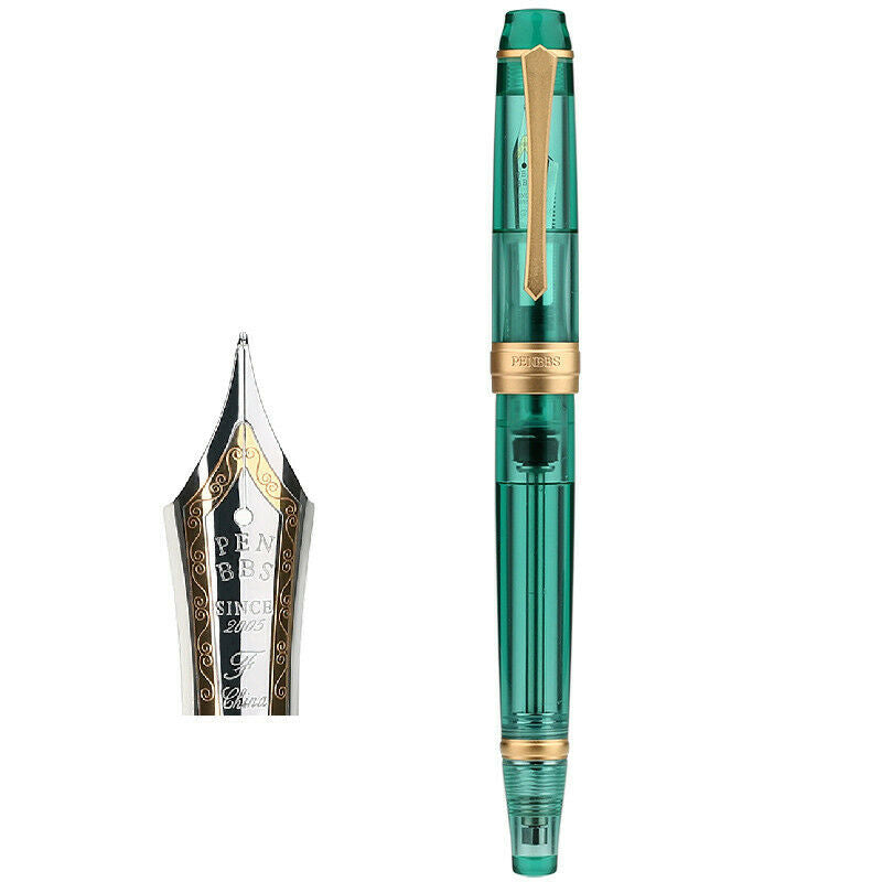 Penbbs 456 Resin Transparent Quality Negative Pressure Fountain Pen Fine 0.5mm Nib vacuum filling Student Writing Gift