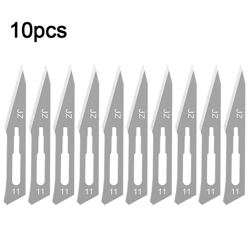 10Pcs Carving Surgical Blades DIY Cutting Tool PCB Repair Animal Surgical Tool with Handle