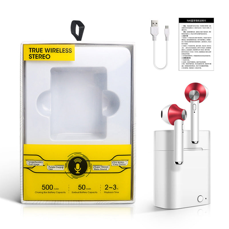 Mini Portable TWS True Wireless bluetooth 5.0 Headset HiFi Automatic Pairing Stereo Headset Earphone with Mic
