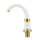 Basin Sink Faucet Hot and Cold Water Deck Mount Bathroom Mixer Taps W/2 Handles