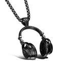 Men's Titanium Steel Earphone Shape Pendant Charm Necklace Hip-hop Accessories