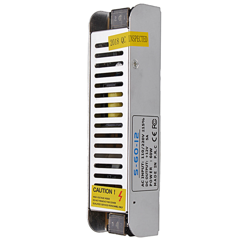AC180-240V to DC12V 5A 60W Ultra-thin Lamp Box Switching Power Supply 307*19*19mm