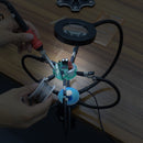 NEWACALOX Soldering Helping Hands 3X USB Glasses Magnifier Soldering Station Third Hand Tool Rotary Bench Vise Table Clamp