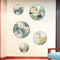 Miico FX82033 2PCS Lotus Painting Sticker Home Study Room Decorative Sticker Wall Sticker Combination Sticker