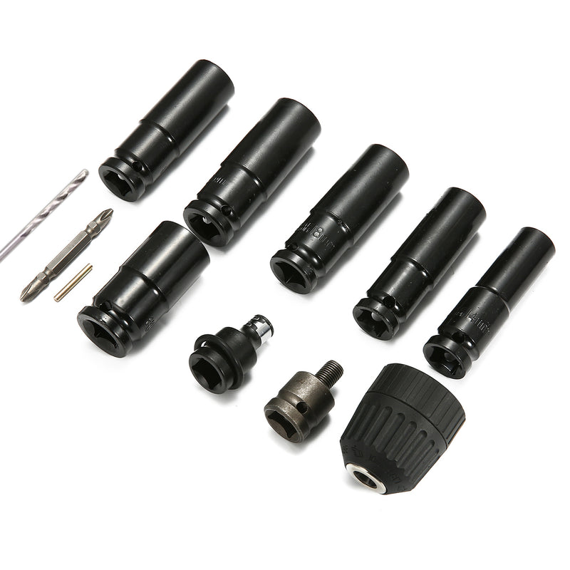 12pcs Socket Adapter Reducer Drill Bits Set Electric Spanner Accessories For Impact Driver