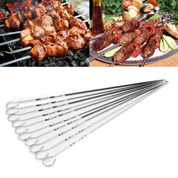 10pcs Stainless Steel BBQ Grill Tools Set Outdoor Barbecue Grilling Accessories Kit
