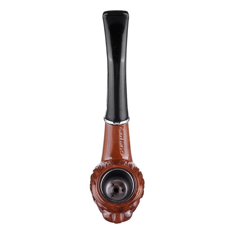 Classical Detachable Wooden Pipes without Pipe Rack Old-fashioned Flat-mouth Wood Tool