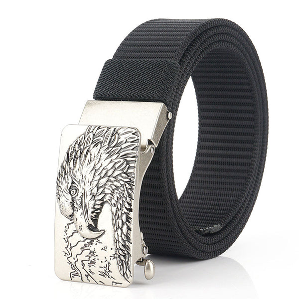 ENNIU 125cm Men Nylon Vintage Belt Automatic Buckle Quick Release Tactical Belts Leisure Waistband