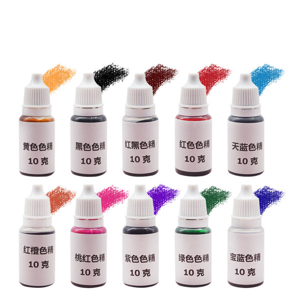 10Pcs Epoxy UV Resin Ultraviolet Curing Dye Colorant Liquid Pigment Mix Colors DIY Crafts