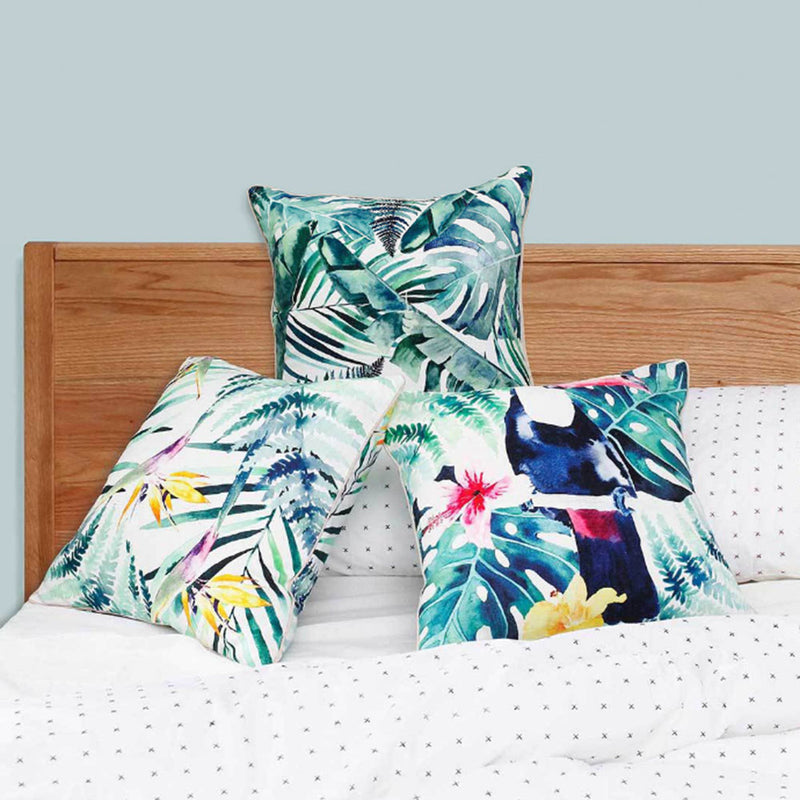 COMO LIVING Tropical Rainforest Hand-painted Pillow Cotton Cushion Flowers Floral Pillow For Sofa Chair