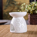 Ceramic Wax Melt Warmer/Oil Incense Burner Daisy Cut-Out Design Incense Holder