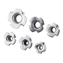 50Pcs Suleve CSTN2 Four Prong T Nut Insert Carbon Steel Zinc Plated For Wood M3/M4/M5/M6/M8/M10/M12