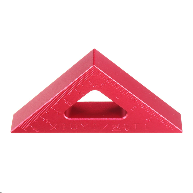 T1 Aluminum Alloy 90 Degrees Height Triangle Ruler Woodworking Metric and Inch Triangular Clamping Ruler Measuring Ruler