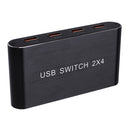 OTIME USB Switch 2x4 4 USB 2.0 Sharing Switch 4 Devices HUB for Keyboard Mouse Computer Digital Cables Converter