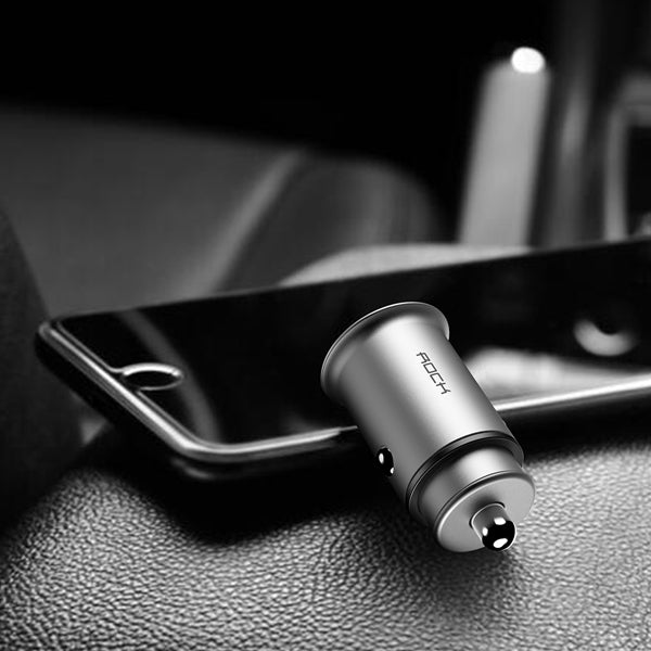 ROCK 4.8A Dual USB Ports LED Indicator Fast Car Charger For iPhone X 8Plus Xiaomi Mi8 Mix 2S S9
