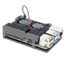 Space Grey Armor Aluminum Alloy Case Protective Enclosure with Dual Fan for Raspberry Pi 4 Model B Only