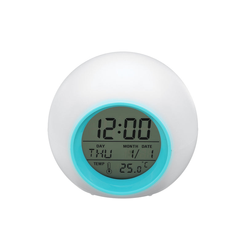 Colorful Electronic Desk Alarm Clock without Natural Sound Glowing Spherical Children's Pat Night Light